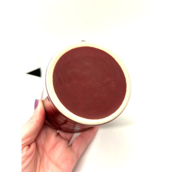 Fiesta Mug Burgandy Circle Handle Novelty Colorful - Picture 3 of 4